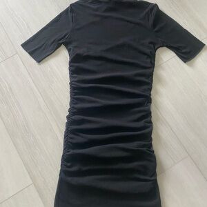 Cache Black Long Sleeve Ruched Top